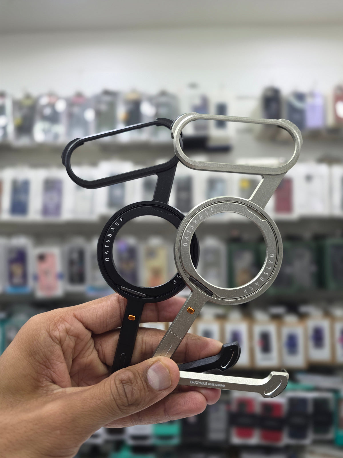 Sleek Z-Shaped Metal Case with 360° Rotating Ring Stand for iPhone 17 Air Back Cover