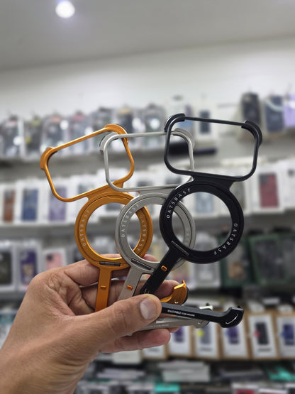 Sleek Z-Shaped Metal Case with 360° Rotating Ring Stand for iPhone 17 Pro Max