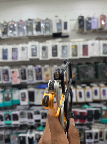 Sleek Z-Shaped Metal Case with 360° Rotating Ring Stand for iPhone 17 Pro Max