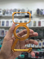 Sleek Z-Shaped Metal Case with 360° Rotating Ring Stand for iPhone 17 Pro