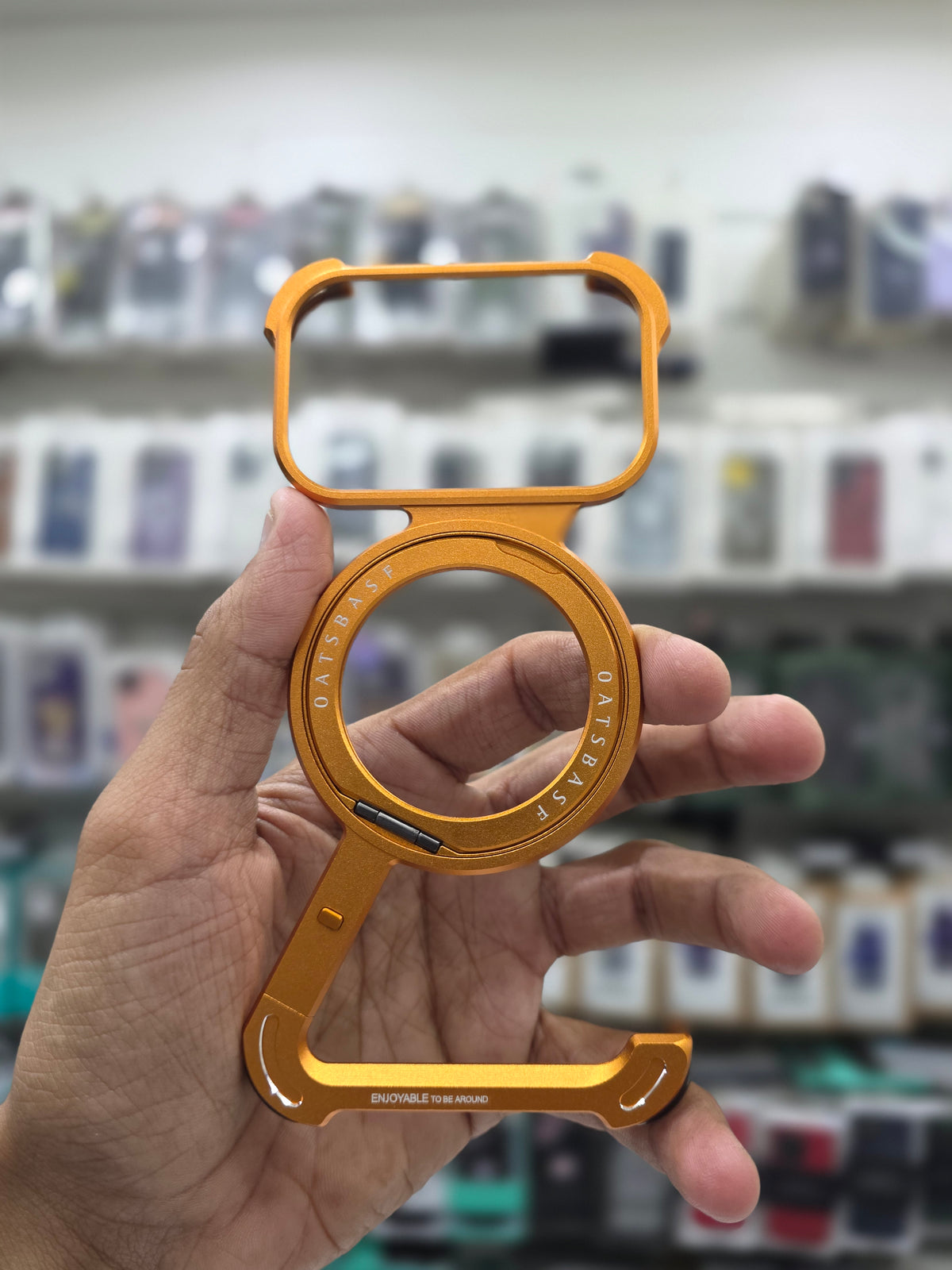 Sleek Z-Shaped Metal Case with 360° Rotating Ring Stand for iPhone 17 Pro