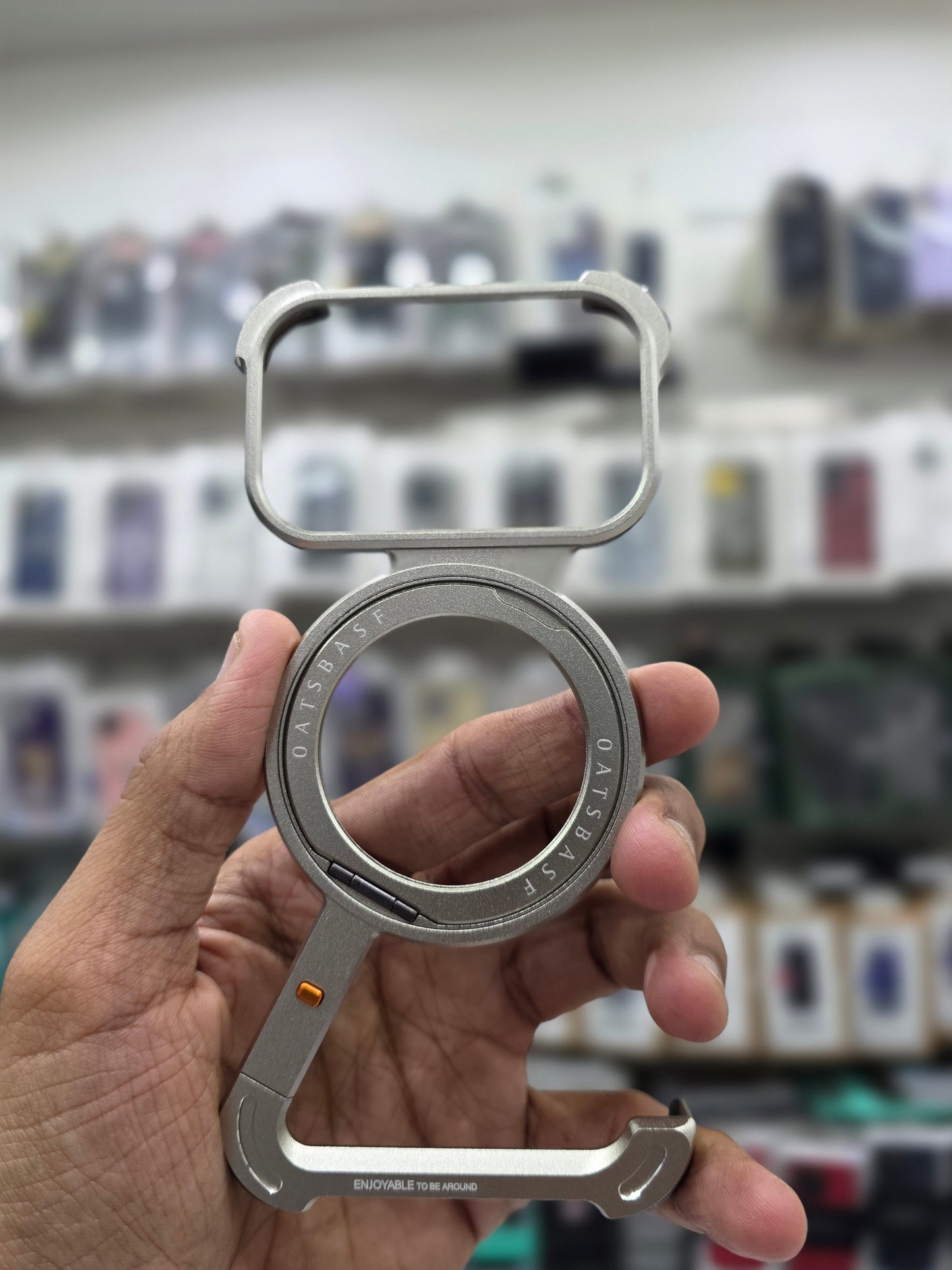 Sleek Z-Shaped Metal Case with 360° Rotating Ring Stand for iPhone 17 Pro Max