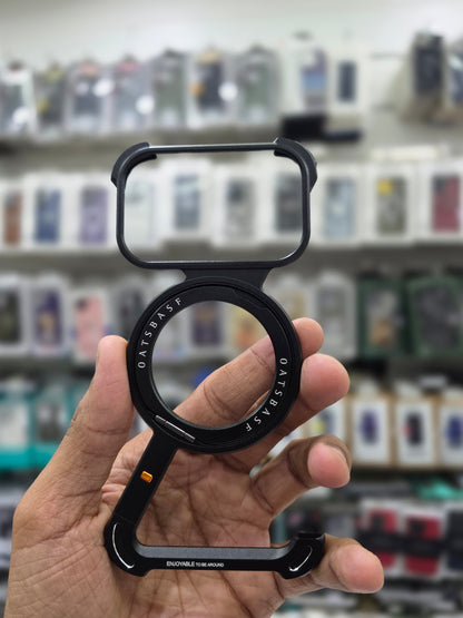 Sleek Z-Shaped Metal Case with 360° Rotating Ring Stand for iPhone 17 Pro Max