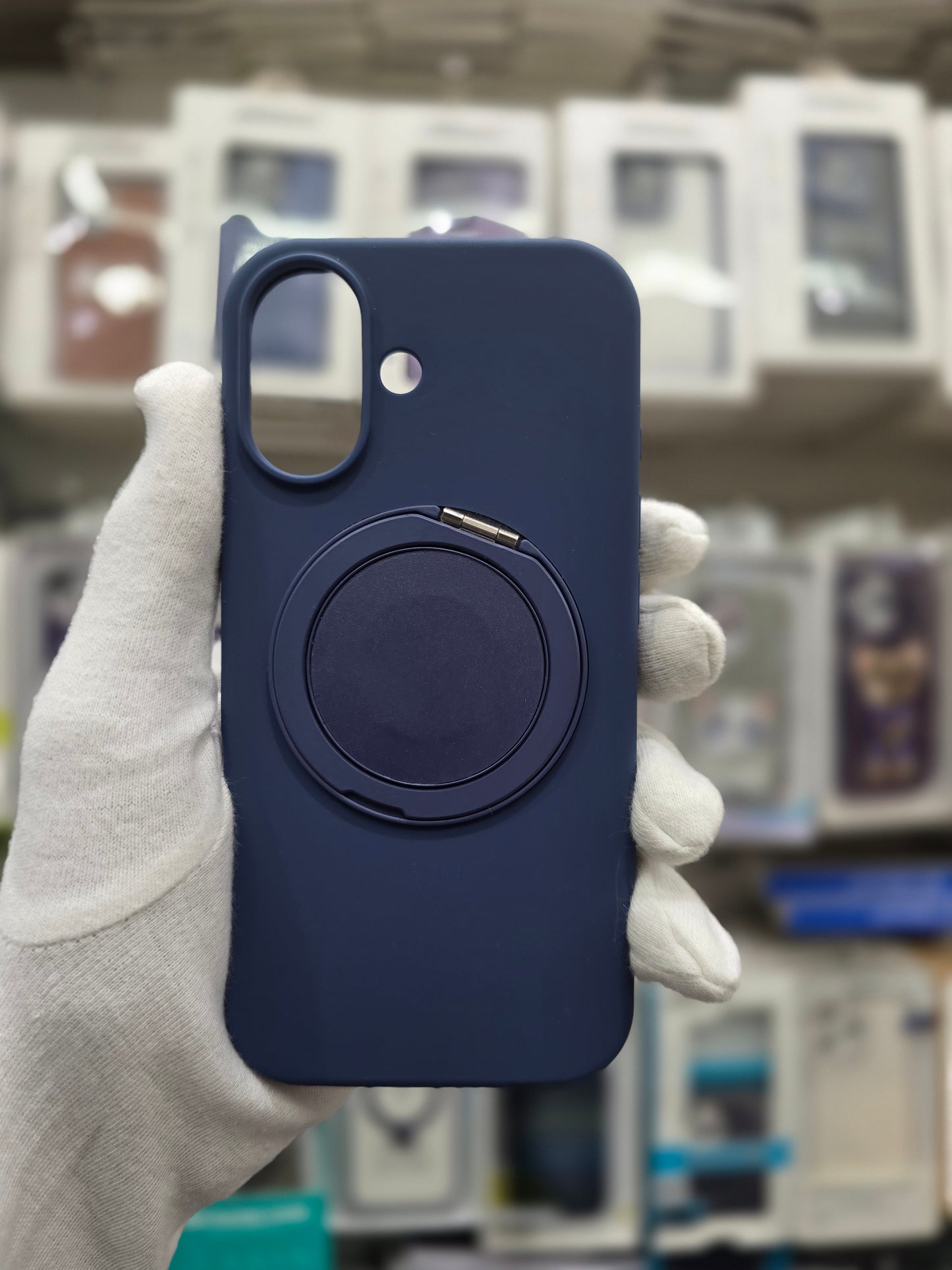 Silicone MagSafe Case with 360° Ring Holder - iPhone 17