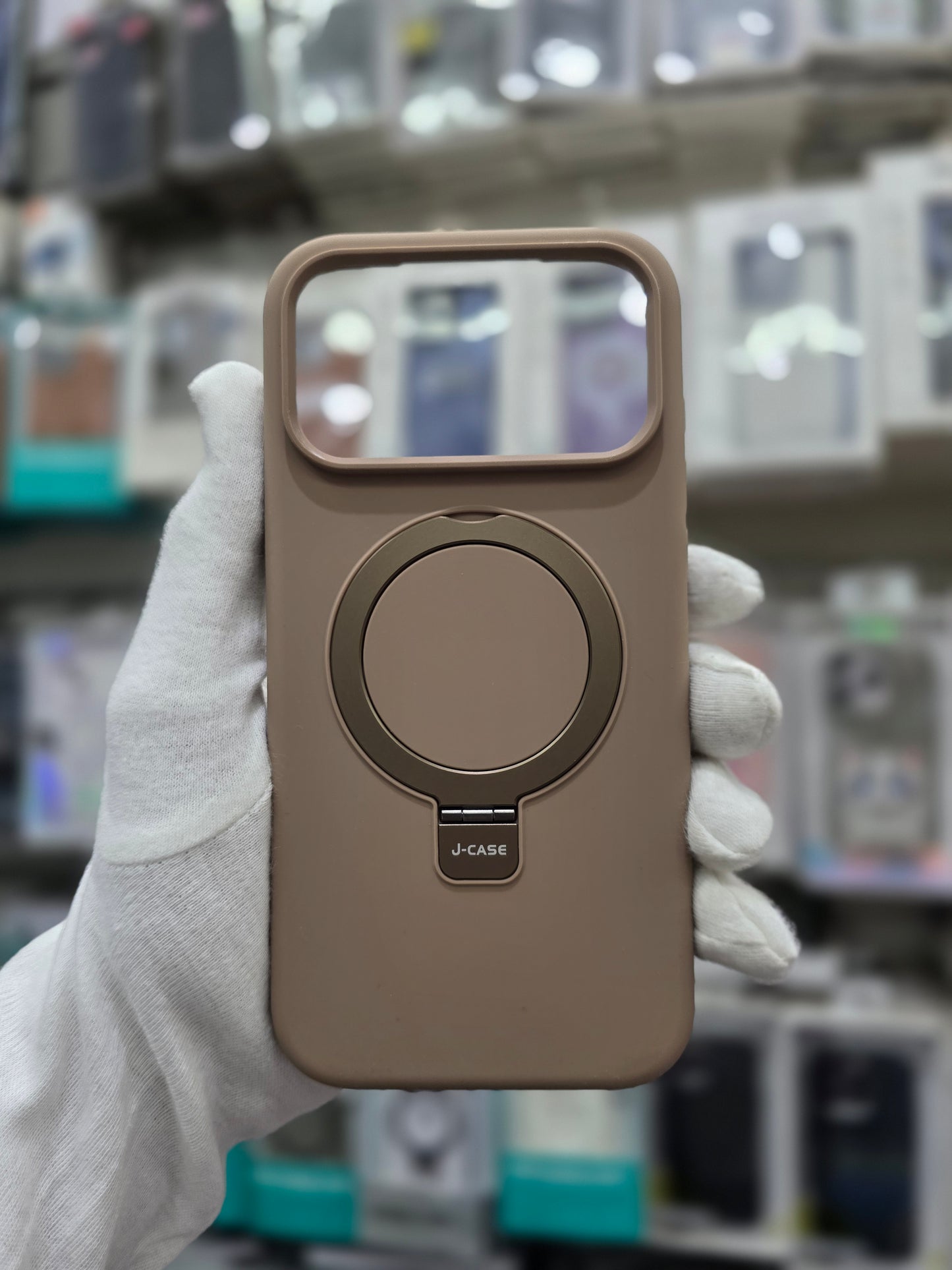 J-CASE Premium Soft Liquid Silicone with Bracket & Magsafe - iPhone 17 Pro
