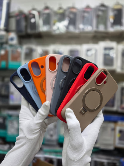 J-CASE Premium Soft Liquid Silicone with Bracket & Magsafe - iPhone 17