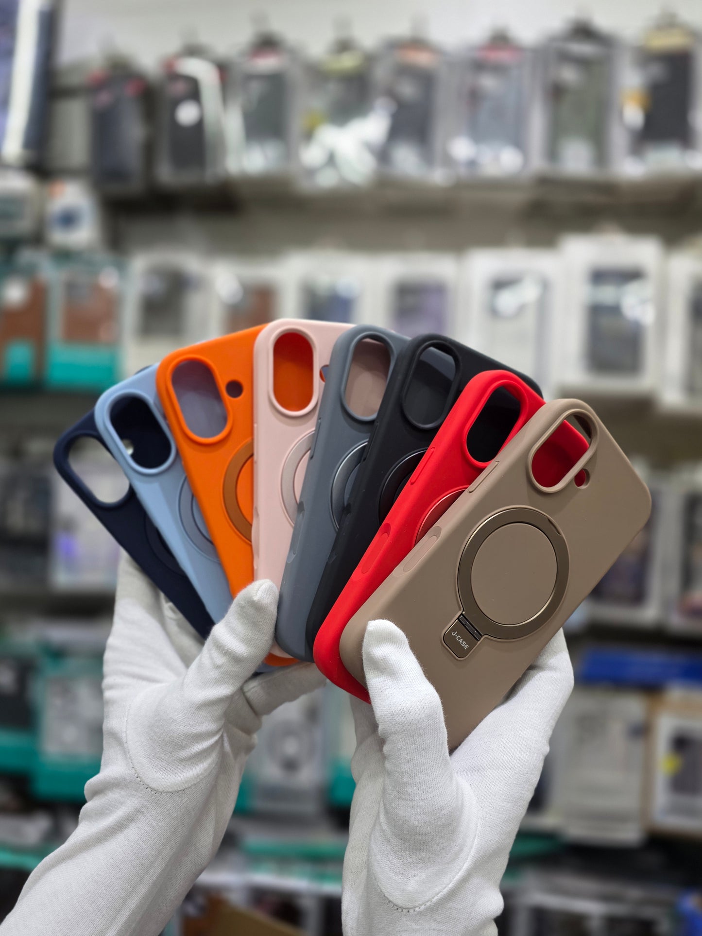 J-CASE Premium Soft Liquid Silicone with Bracket & Magsafe - iPhone 17