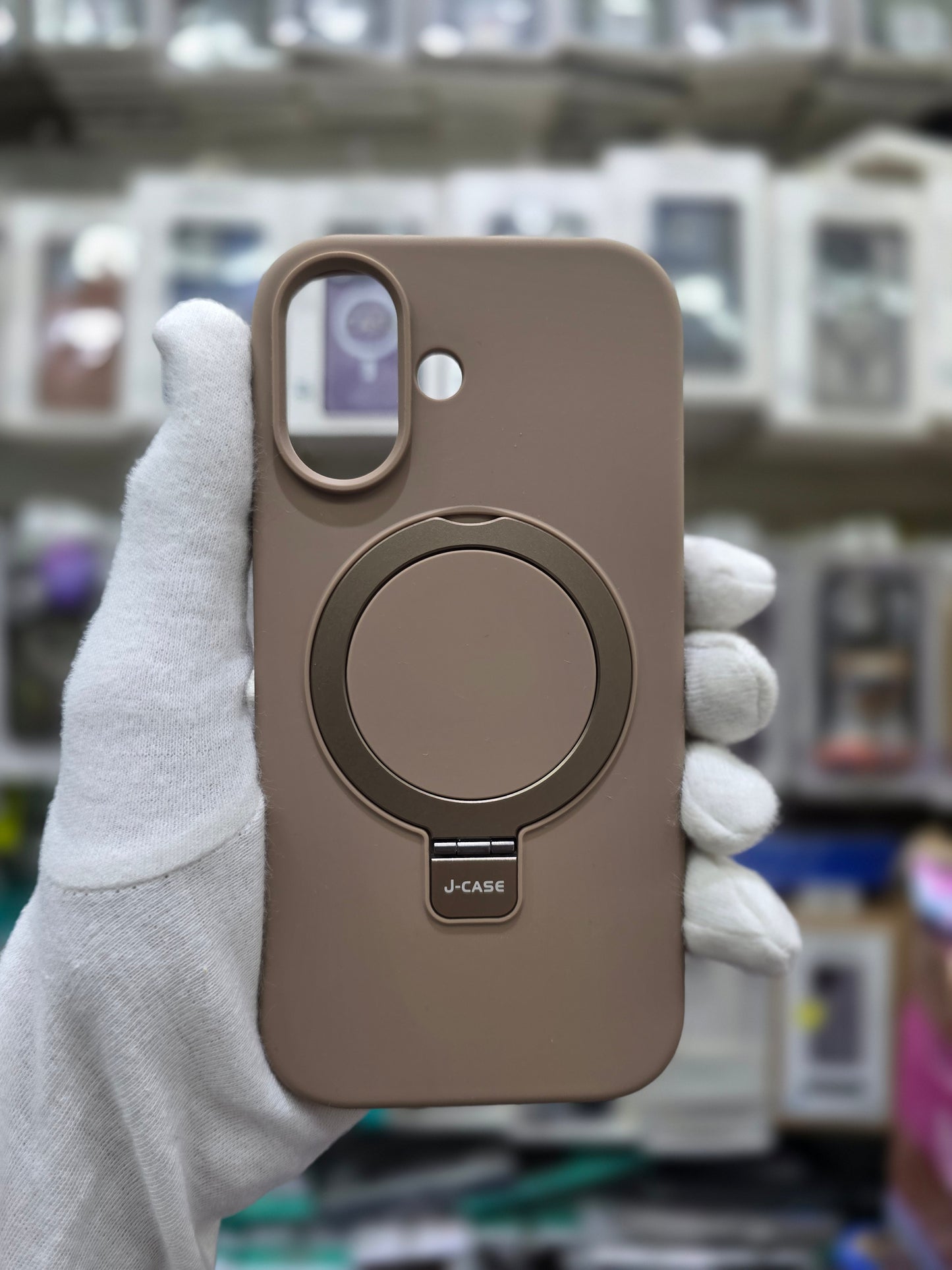 J-CASE Premium Soft Liquid Silicone with Bracket & Magsafe - iPhone 17