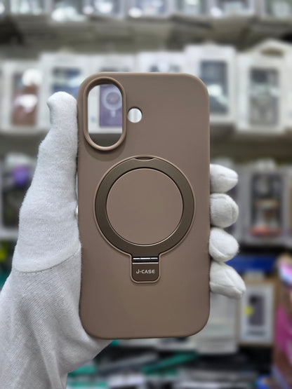J-CASE Premium Soft Liquid Silicone with Bracket & Magsafe - iPhone 17
