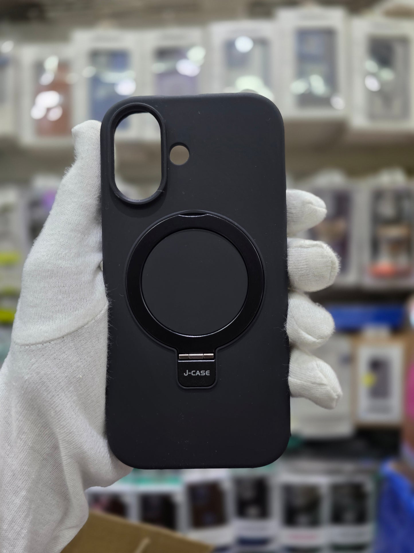 J-CASE Premium Soft Liquid Silicone with Bracket & Magsafe - iPhone 17