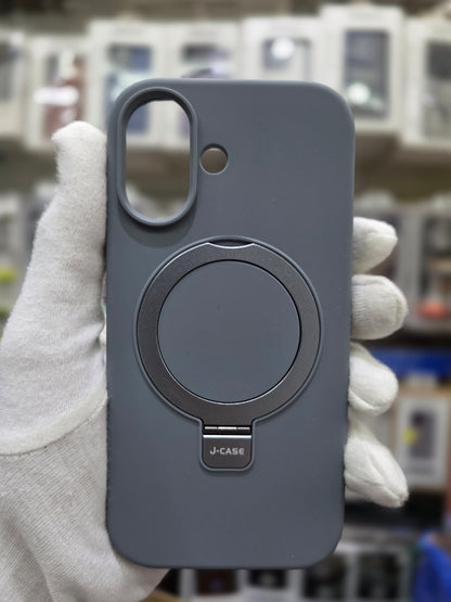 J-CASE Premium Soft Liquid Silicone with Bracket & Magsafe - iPhone 17