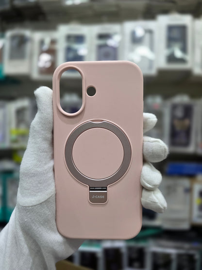 J-CASE Premium Soft Liquid Silicone with Bracket & Magsafe - iPhone 17