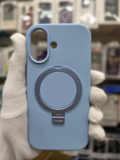 J-CASE Premium Soft Liquid Silicone with Bracket & Magsafe - iPhone 17