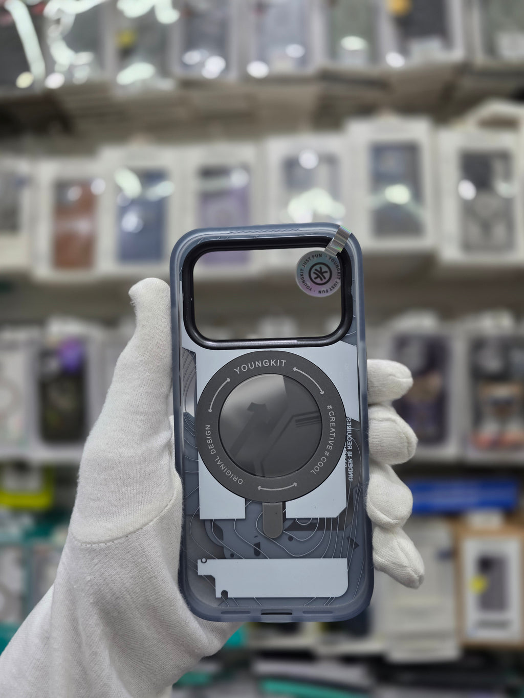 YOUNGKIT Cyberpunk Series With Magsafe & Rotating Stand - iPhone 17 Pro Back Cover