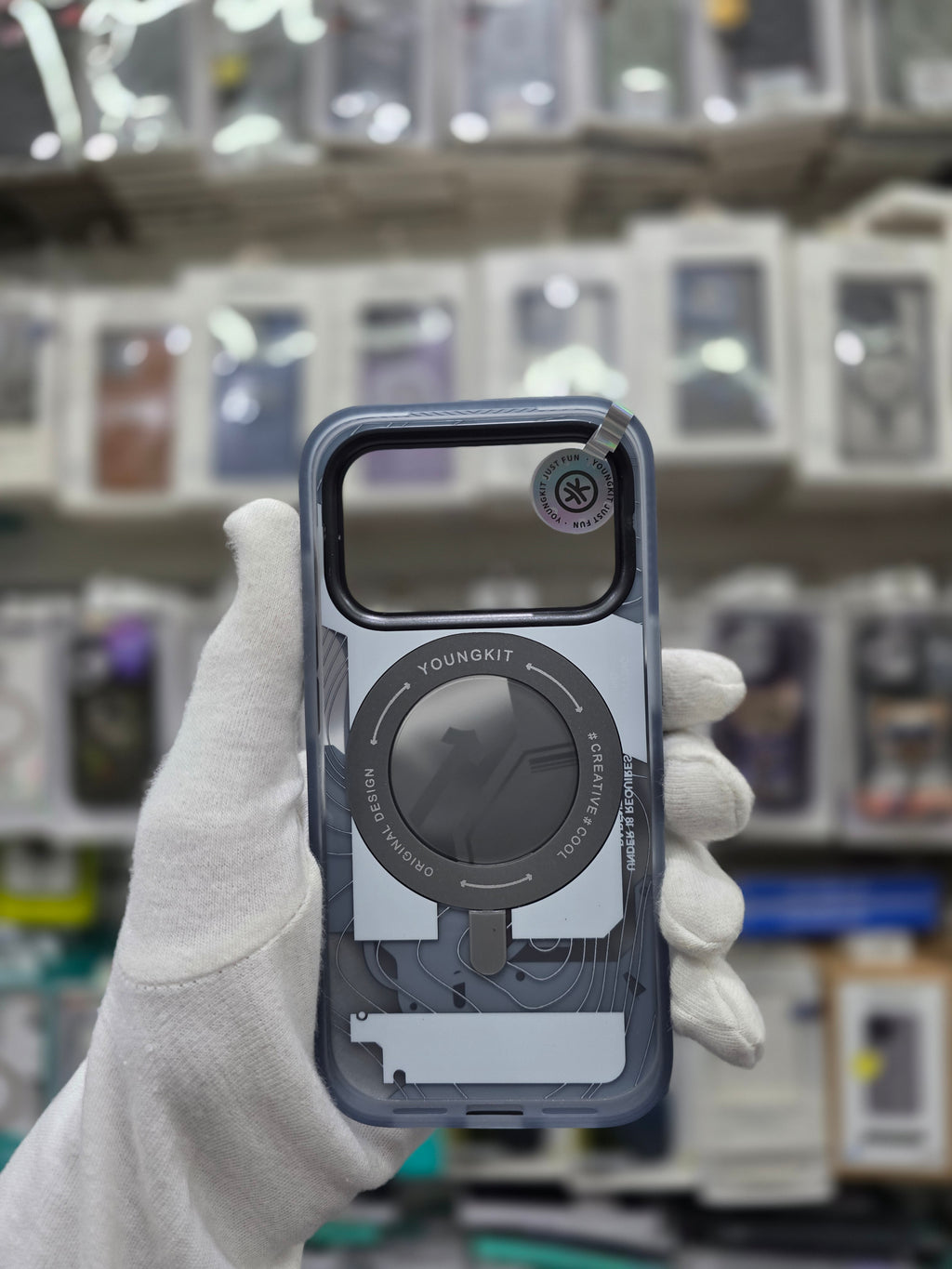 YOUNGKIT Cyberpunk Series With Magsafe & Rotating Stand - iPhone 17 Pro Back Cover