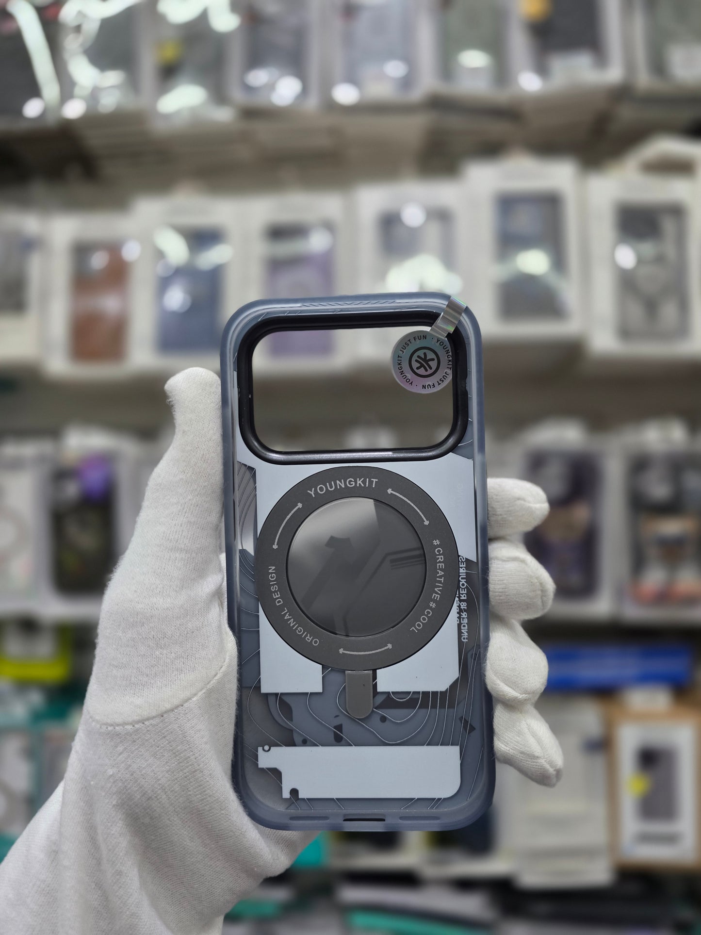 YOUNGKIT Cyberpunk Series With Magsafe & Rotating Stand - iPhone 17 Pro