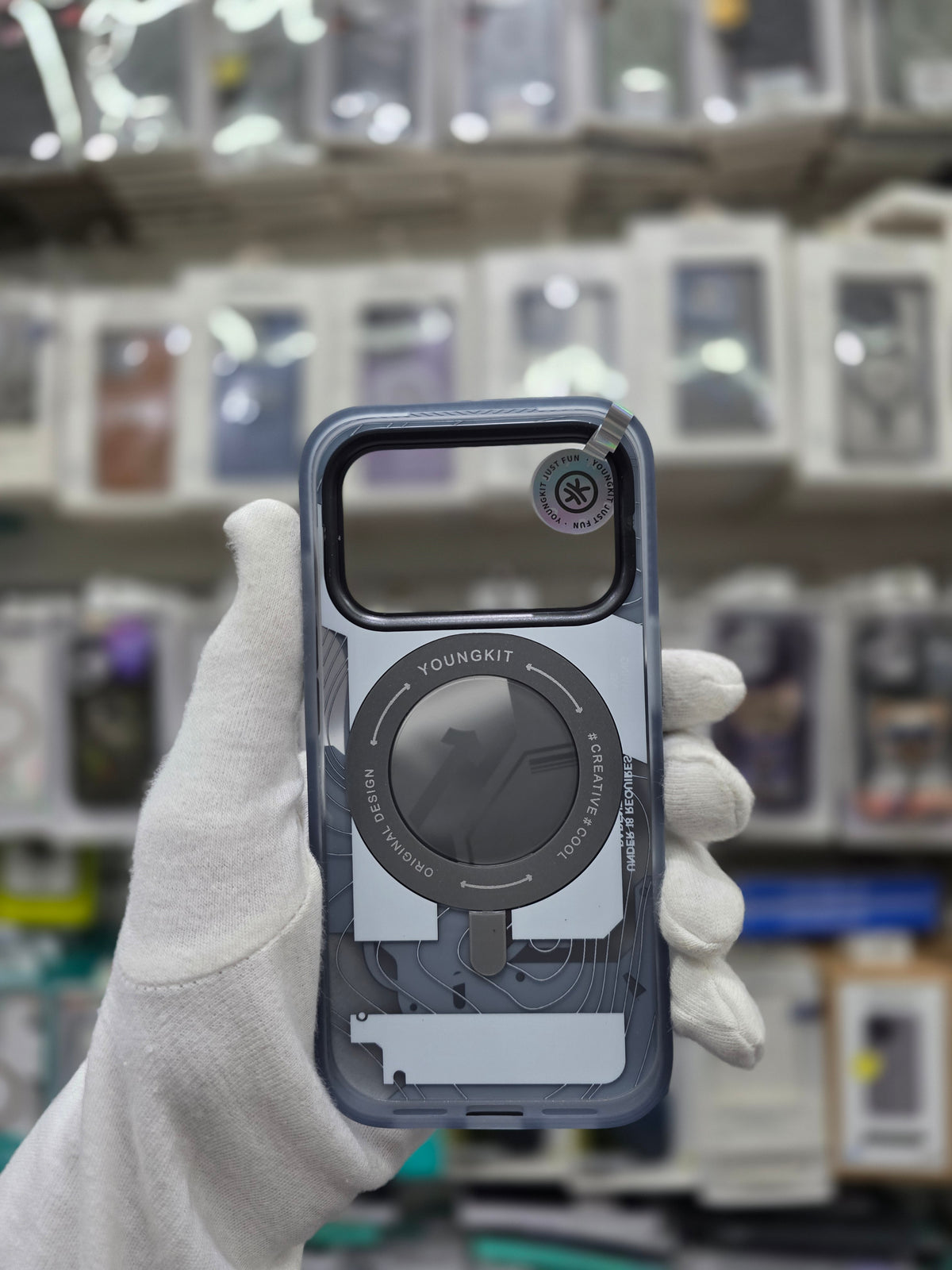YOUNGKIT Cyberpunk Series With Magsafe & Rotating Stand - iPhone 17 Pro Back Cover
