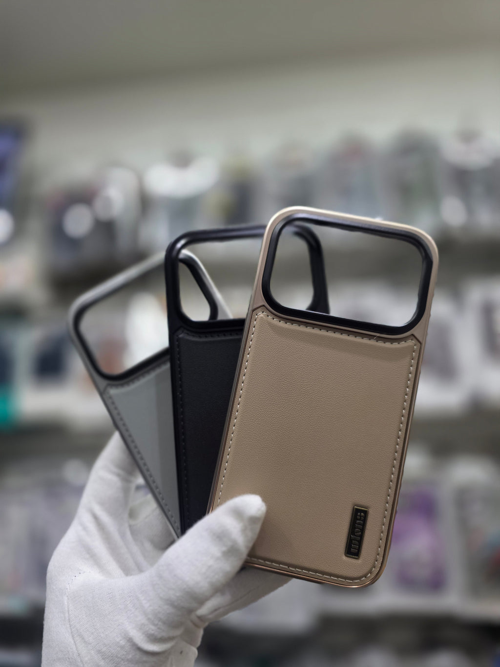 Wlons Classic Leather Magsafe With Bracket & AI Sensor - iPhone 17 Pro Max Back Cover