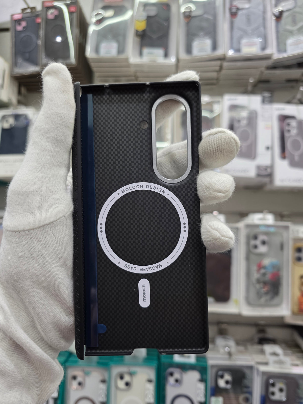 D Moloch Carbon Magnetic Case with Hinge & Front Frame - Samsung Z Fold 7