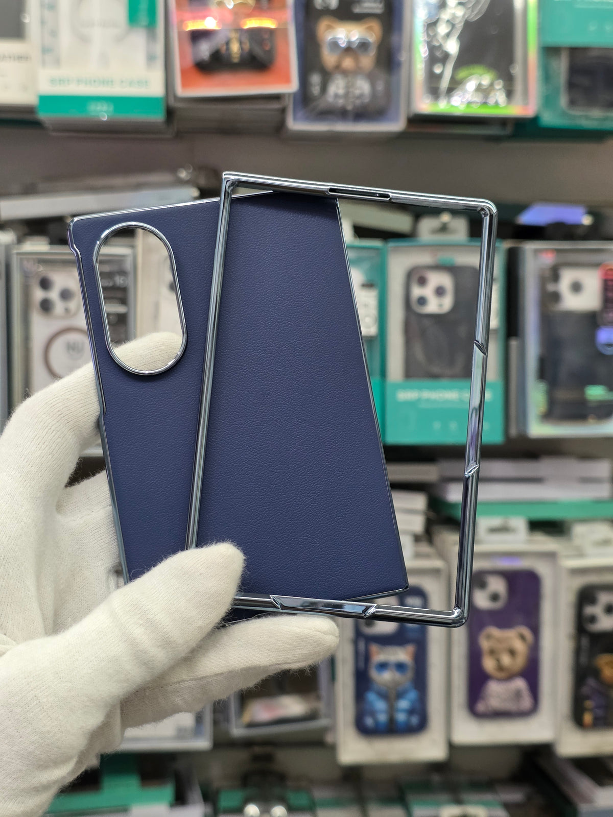 DFANS Pu Leather Chrome Plated Samsung Z Fold 8 Cover