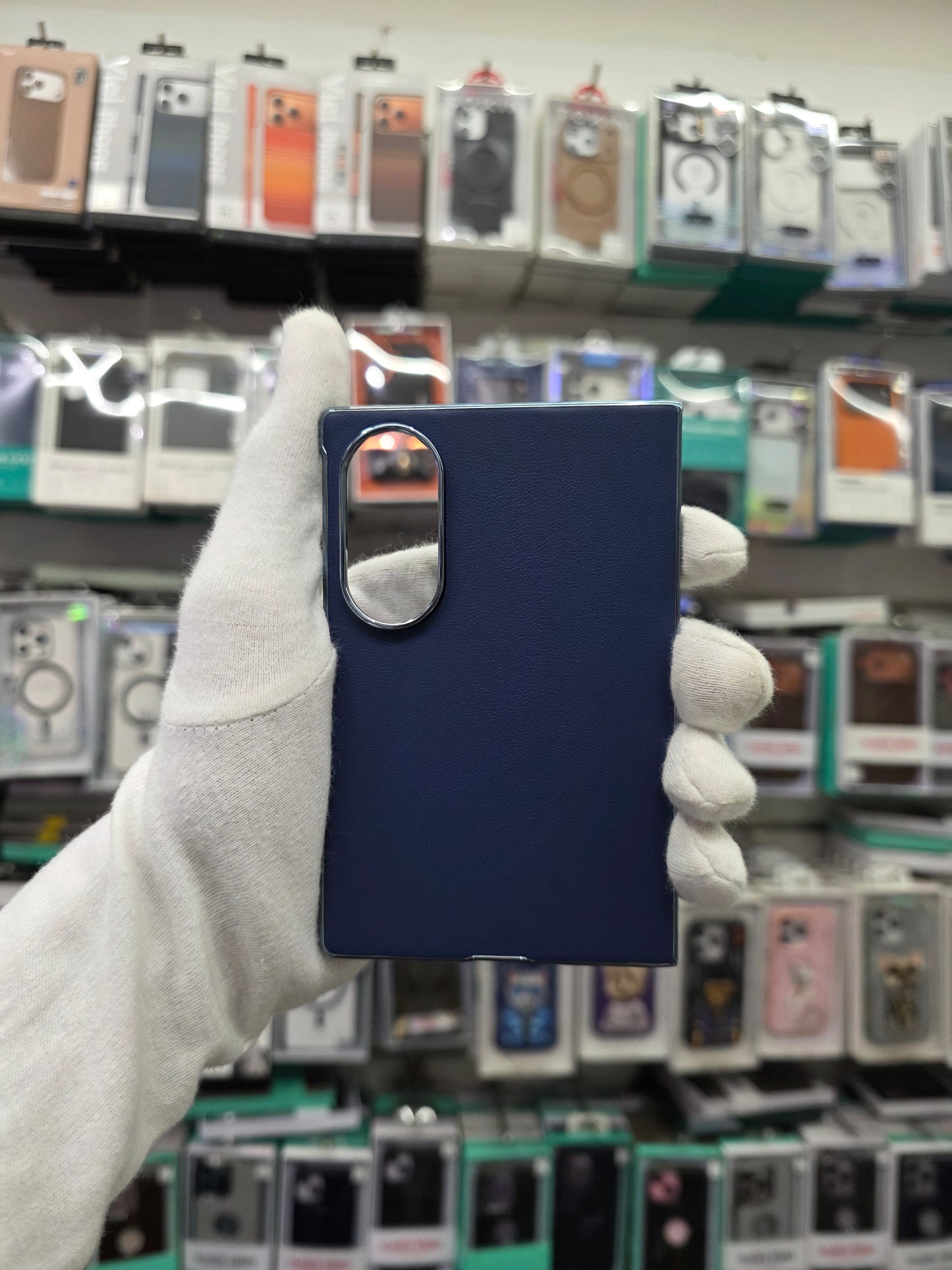 DFANS Pu Leather Chrome Plated Samsung Z Fold 8 Cover