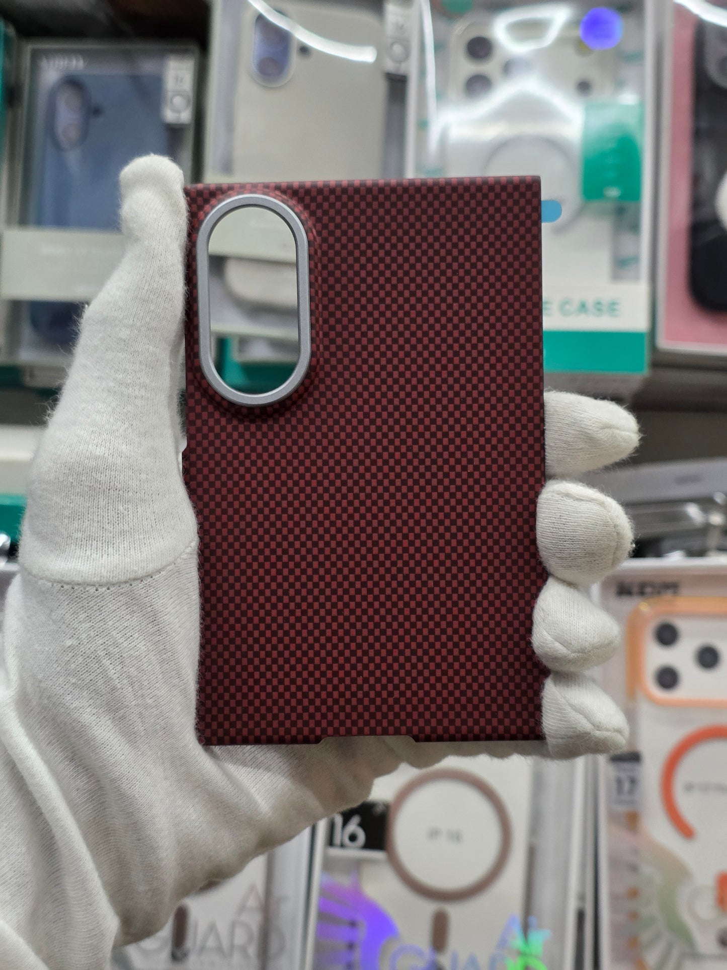 X-Level Mars Magnetic Carbon Fiber Textute Case With Front Frame - Samsung Fold 8