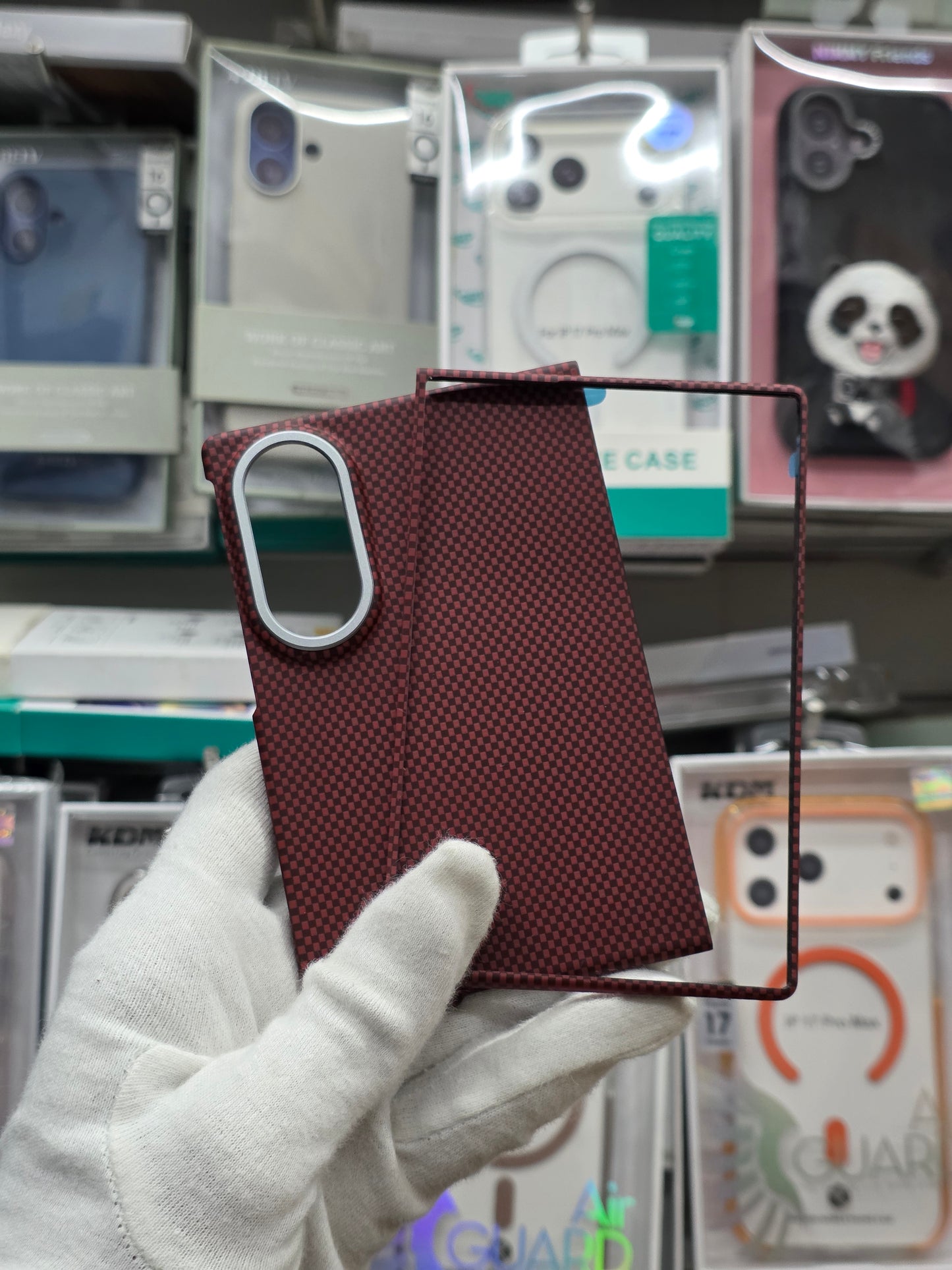 X-Level Mars Magnetic Carbon Fiber Textute Case With Front Frame - Samsung Fold 8