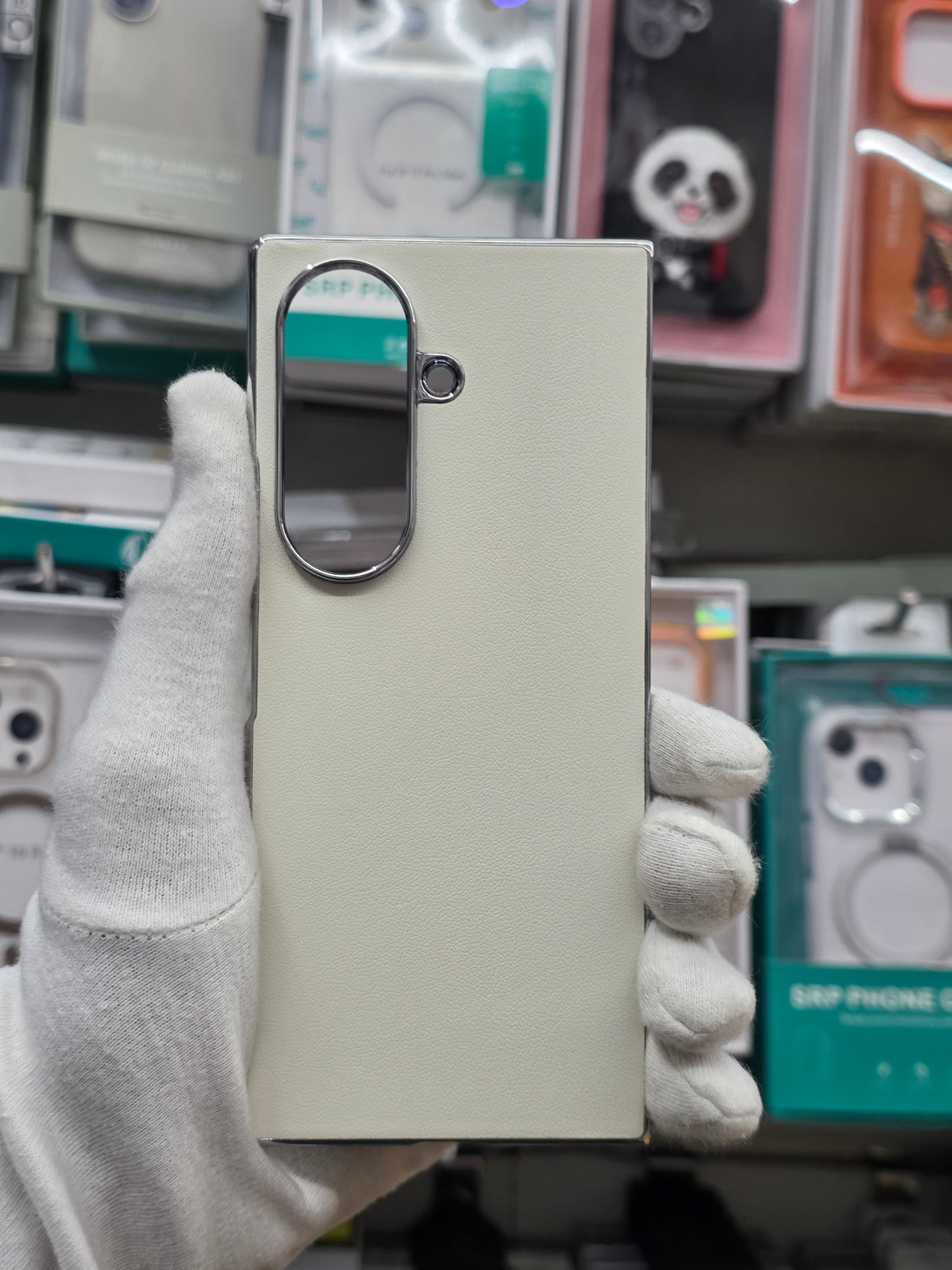DFANS Pu Leather Chrome Plated Samsung Z Fold 8 Ultra Cover