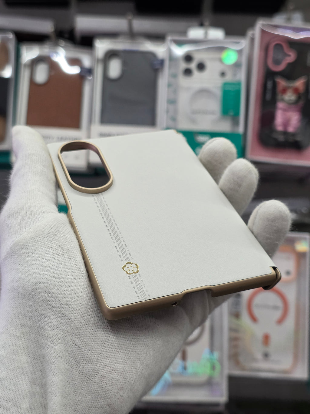 DFANS Pu Leather Chrome Plated Hinge Protection Samsung Z Fold 8 Case