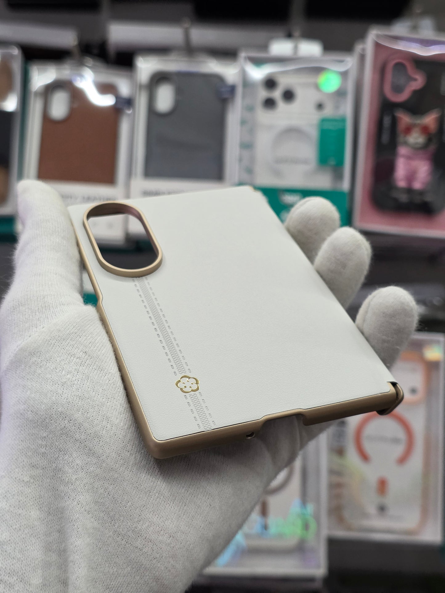 DFANS Pu Leather Chrome Plated Hinge Protection Samsung Z Fold 8 Case