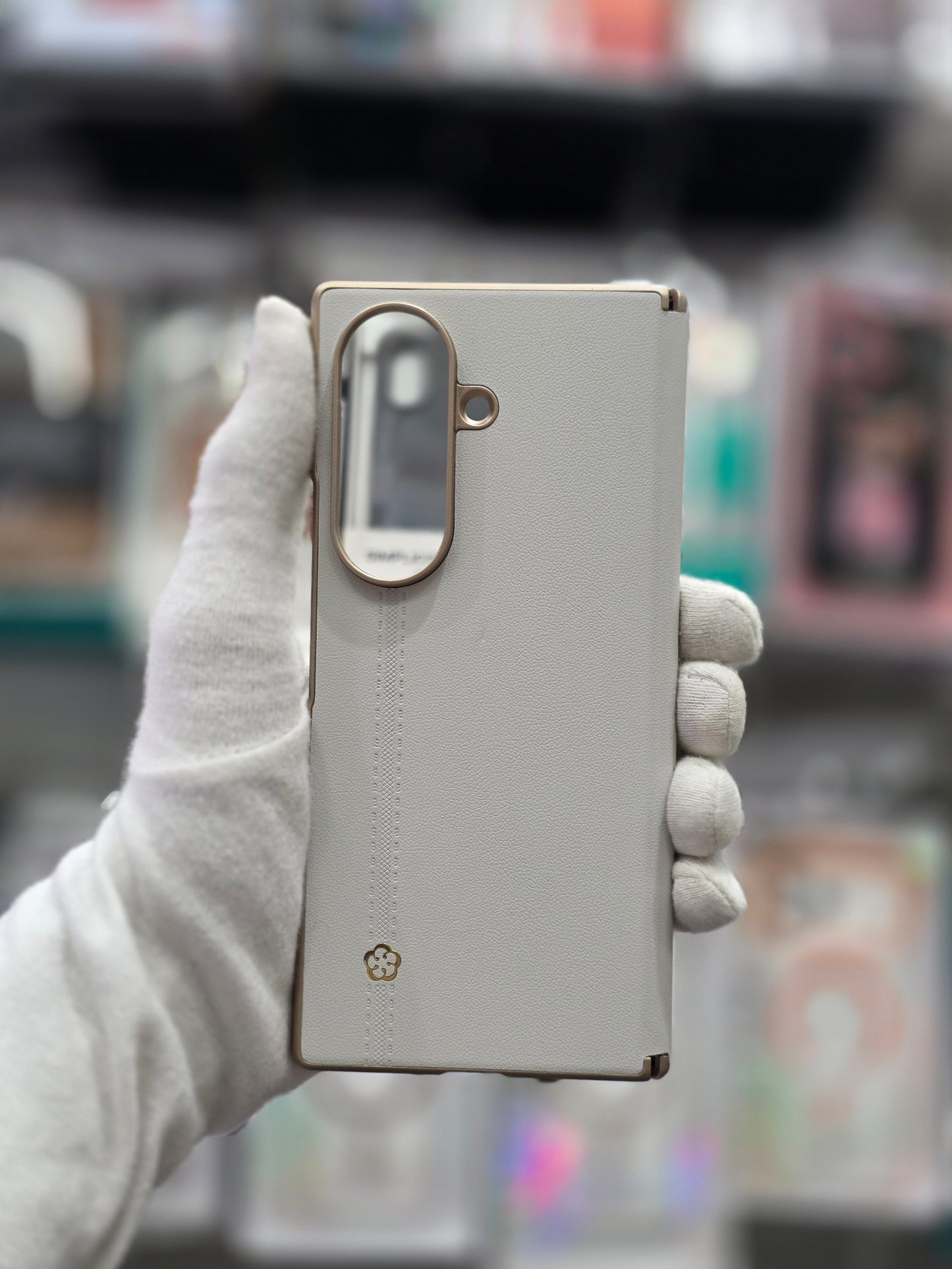 DFANS Pu Leather Chrome Plated Hinge Protection Samsung Z Fold 8 Ultra Case