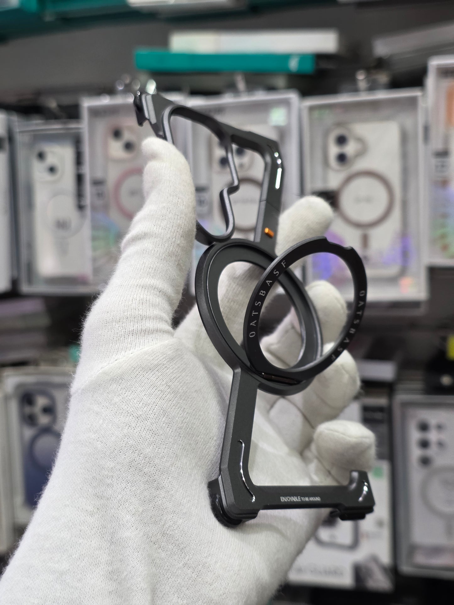 Sleek Z-Shaped Metal Samsung Fold 8 Ultra Cover with 360° Rotating Ring Stand