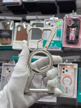 Sleek Z-Shaped Metal Samsung Fold 8 Ultra Cover with 360° Rotating Ring Stand