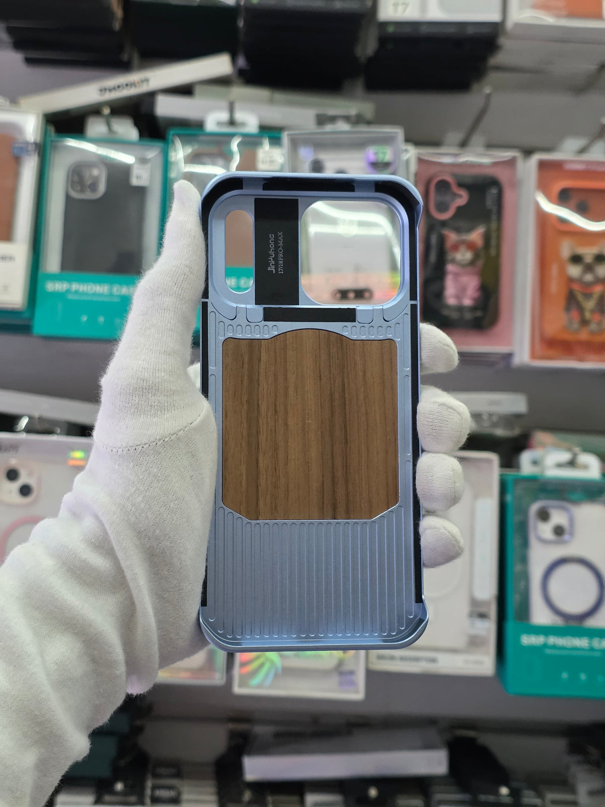 NY Perfume Wooden Metal 360 Stand Case With Magsfe - iPhone 18 Pro Max Back Cover