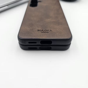 PULOKA Leather Ultra Slim Leather Thin Case For Samsung S25
