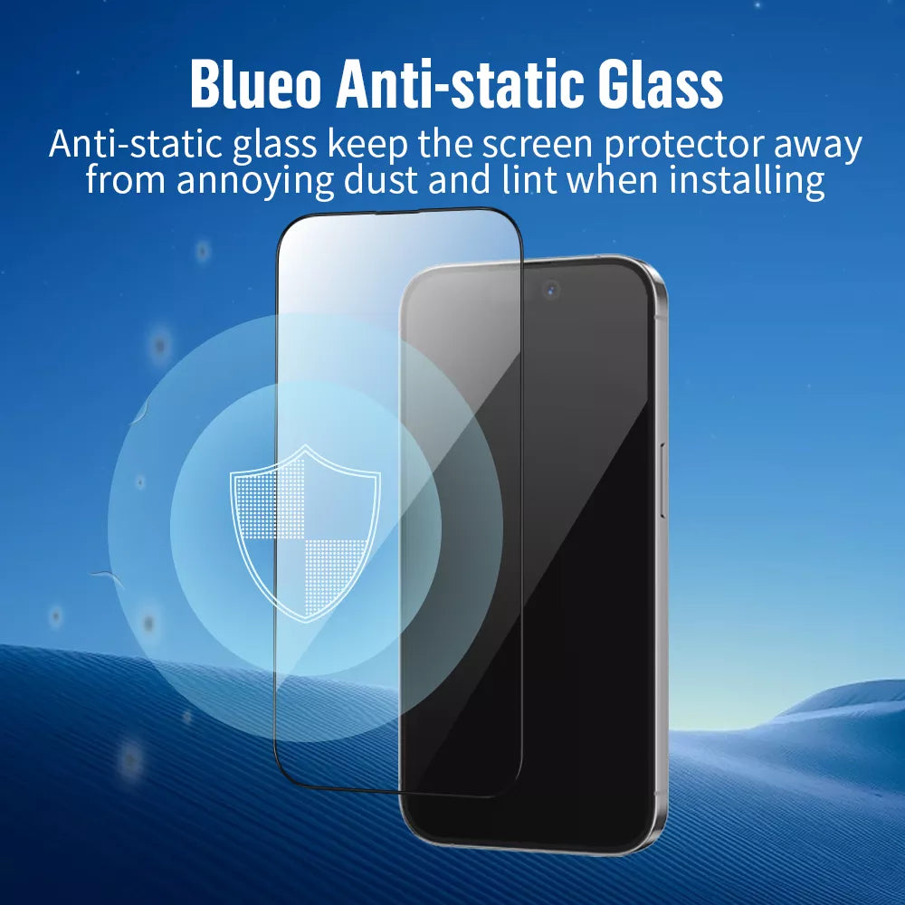 Blueo Anti Static HD Tempered Clear Glass for iPhone 16 Pro Max