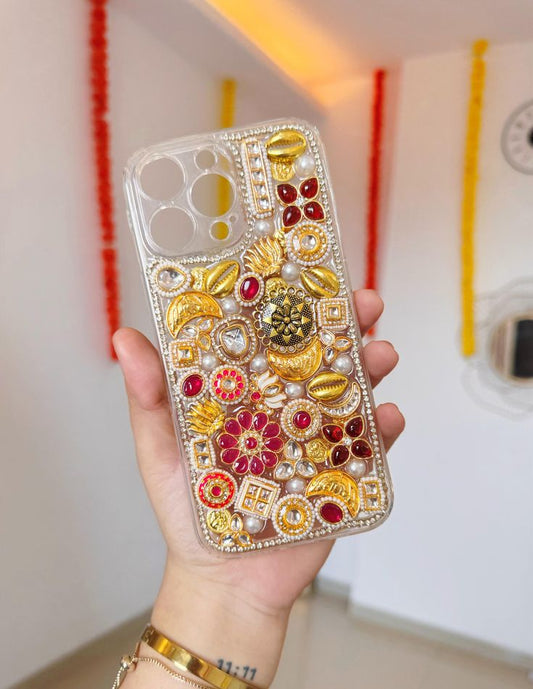 Kundan Pearl Designer Mobile Case