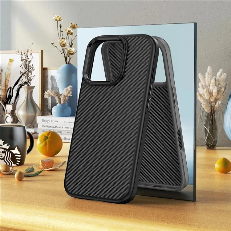 DULERO TPU Case Carbon Fiber Texture - iPhone 16 Plus Back Cover