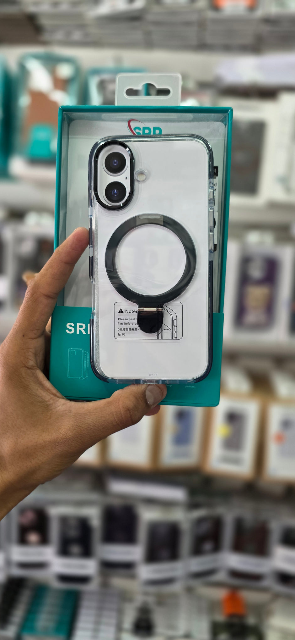 SRP MagSafe With Stand Transparent Case - iPhone 16 Plus Back Cover