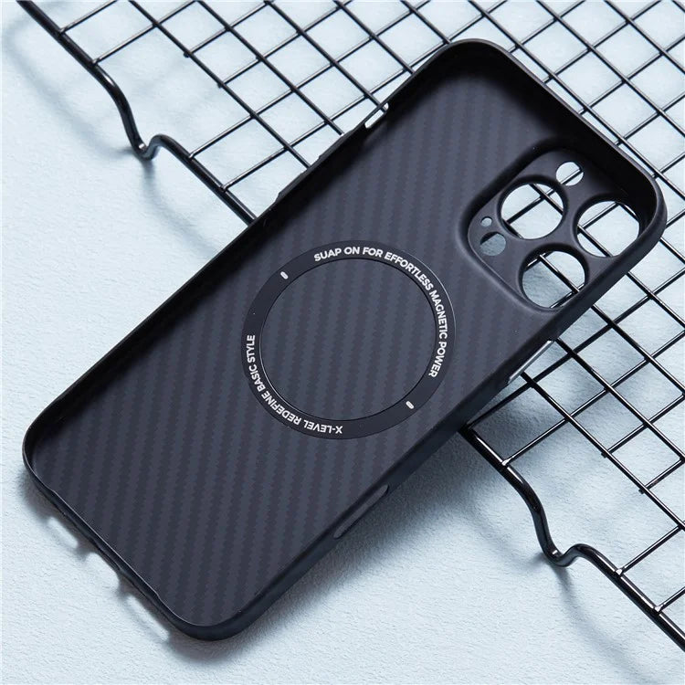 X-LEVEL Magnetic Carbon Fiber Texture Case - iPhone 16 Pro Max Back Cover