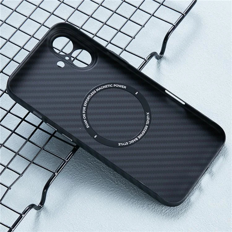 X-LEVEL Magnetic Carbon Fiber Texture Case - iPhone 16 Plus Back Cover