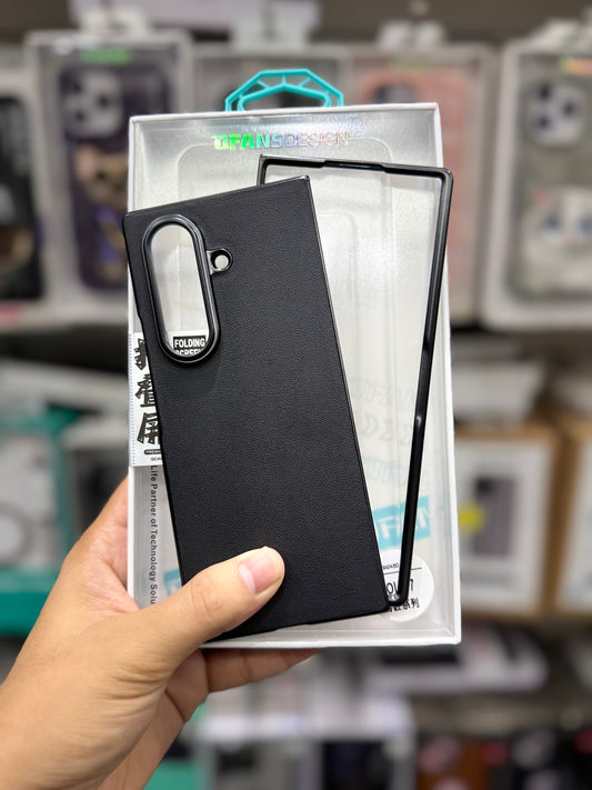 DFANS Pu Leather Chrome Plated Case Cover - Samsung Z Fold 7