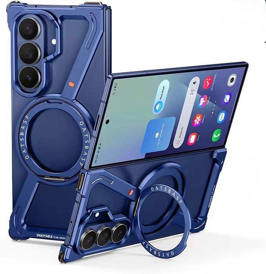 Sleek Z-Shaped Metal Samsung Fold 7 Cover with 360° Rotating Ring Stand
