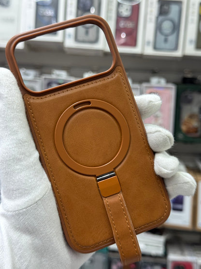 J-Case Premium PU Leather MagSafe Cover with Kickstand & Strap - iPhone 17 Pro Max