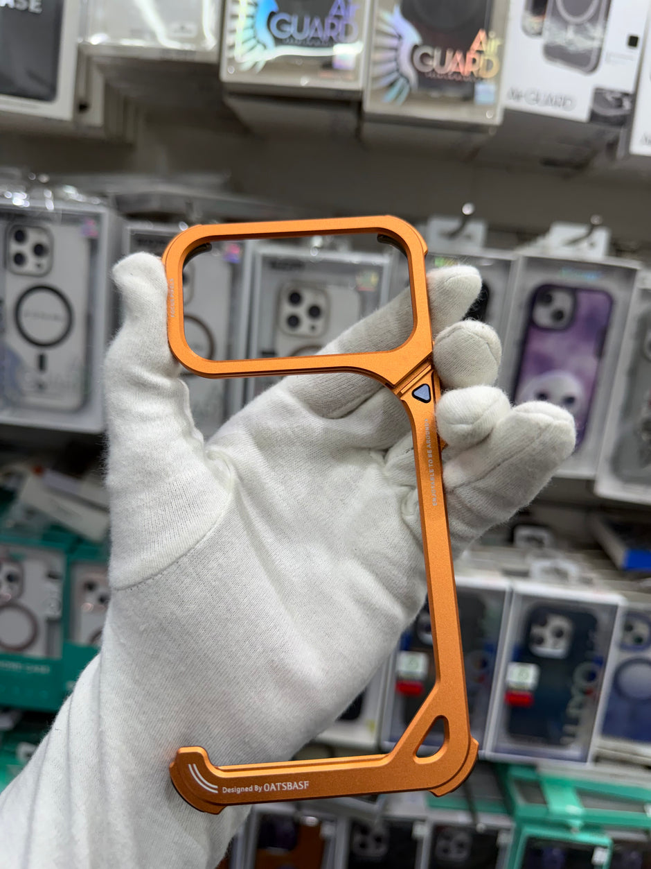 Metal Bumper Frame Case With Bracket Stand - iPhone 17 Pro Max Back Cover