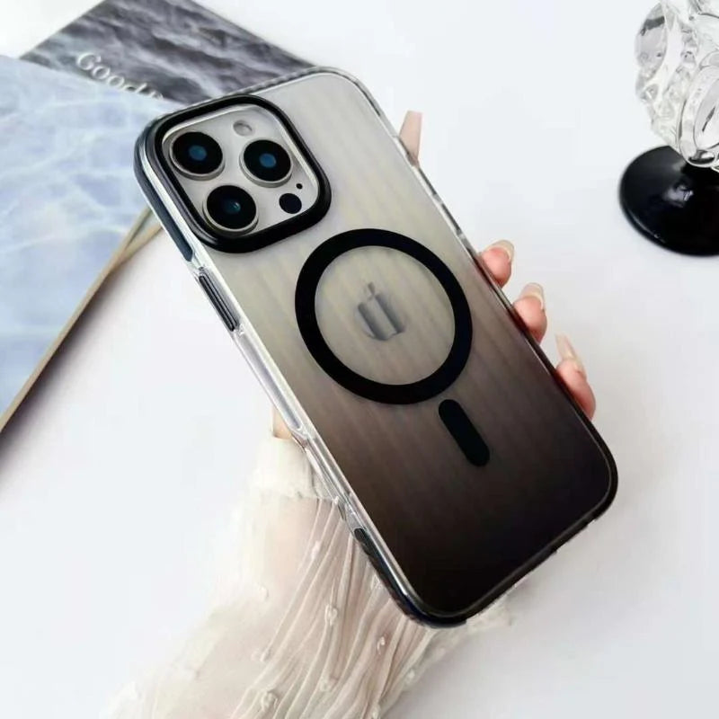 SRP Stripe Texture Hard PC Clear Magsafe Case - iPhone 16 Pro Max Back Cover