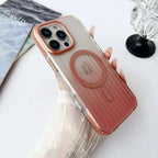 SRP Stripe Texture Hard PC Clear Magsafe Case - iPhone 16 Pro Max Back Cover