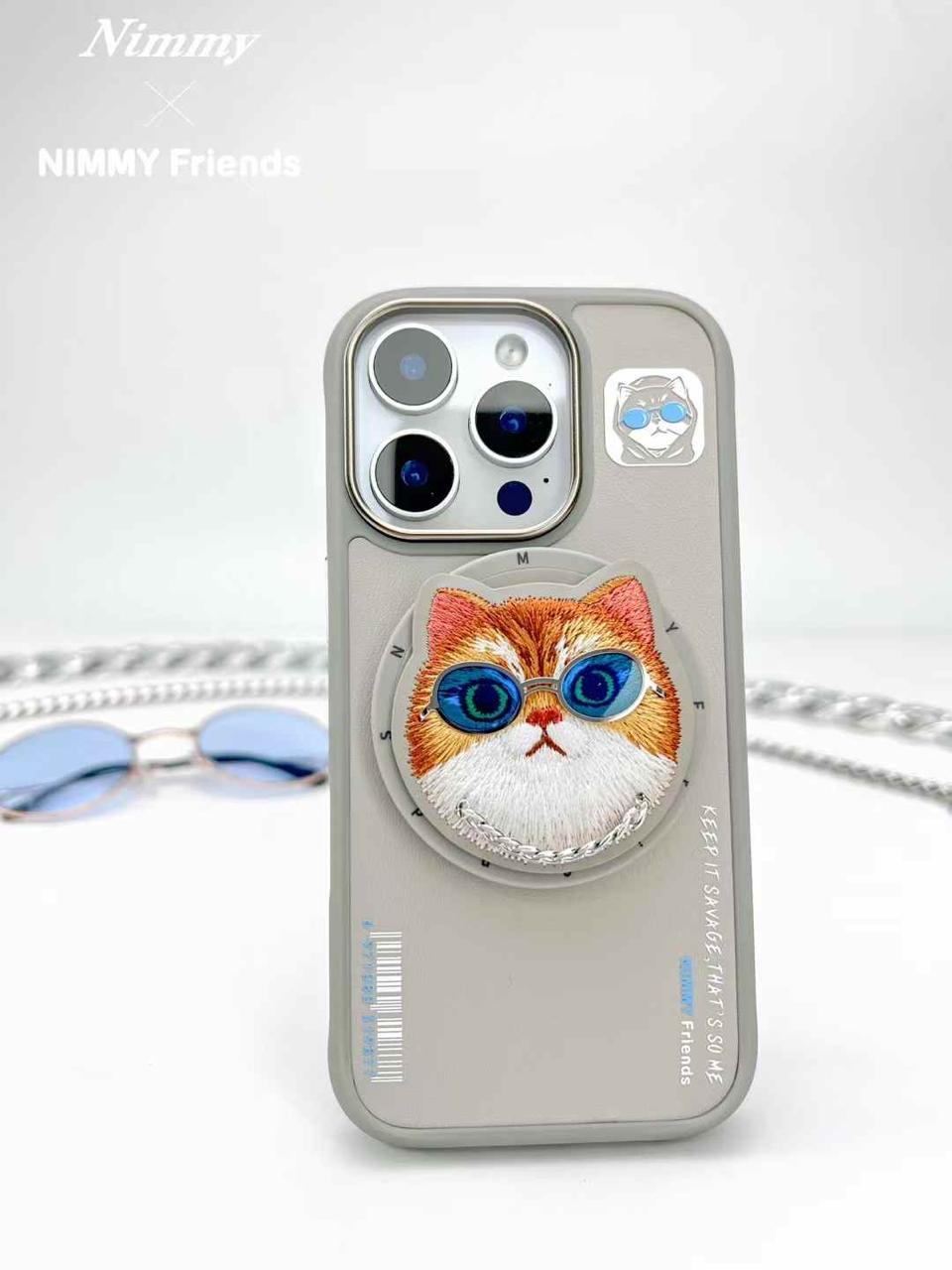 Nimmy Magnetic Little Hipster Cat For iPhone 16 Pro Max Back Cover
