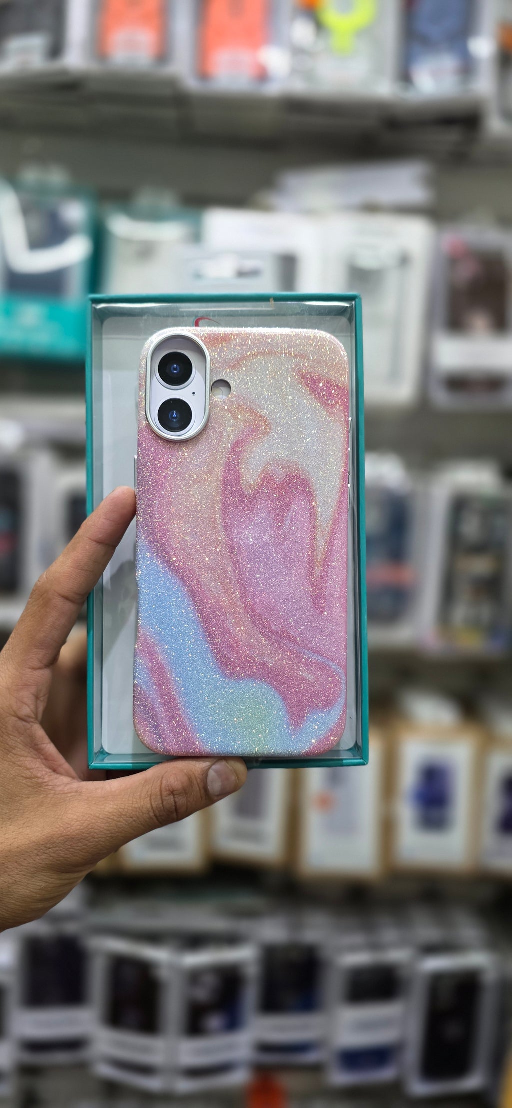 SRP Glittery Pastel Swirl Case WIth MagSafe - iPhone 16 Plus Back Cover