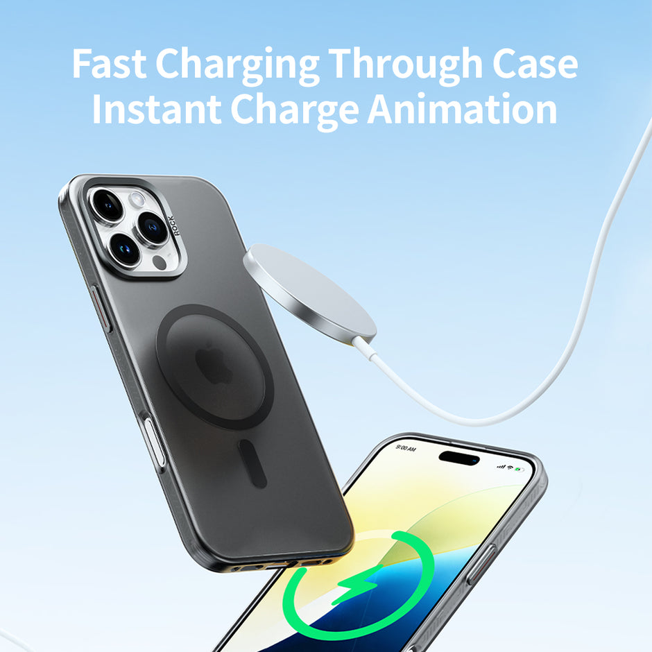 Rock Matte Series with Magnetic(Semi-Transparent ) iPhone 16 Pro Back Cover